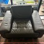 Mid-century leather sofa and armchair Image 3