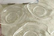 Vintage set of 3 fish shape glass serving plates, Fish plate, Nautical decor.