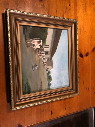 oil on canvas of cows