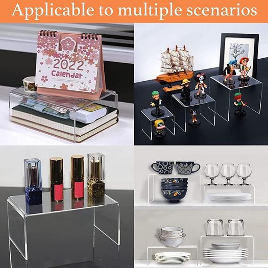 Set of 9 Clear Acrylic Display Risers Cupcakes Holder Sweet Stand Display Transparent Showcase Stands, Candy Bar Risers, Acrylic Lifts Display for Figures (FREE POSTAGE)