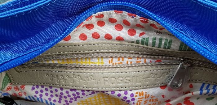 Brand New Fossil Gwen Top Zip Blue Ladies Shoulder Bag
