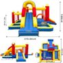 Bouncy Castle, Inflatable Bounce House with Two Slides, Trampoline, Arch Barrier, Ball Pit, Climbing Wall, Inflatable Slide with Blower for Kids Indoor Outdoor Image 3