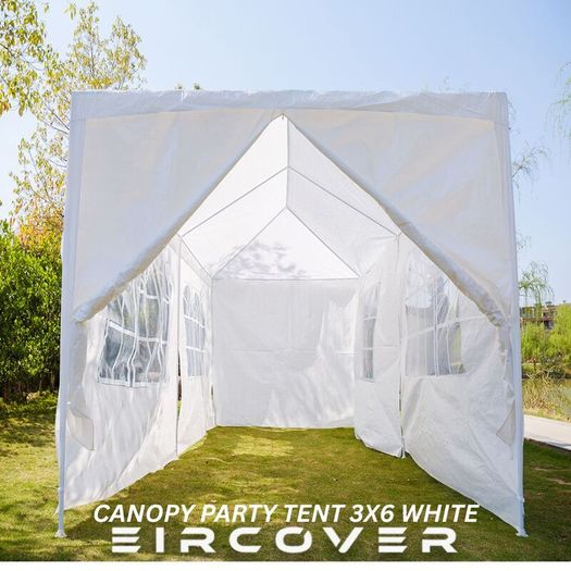 Gazebo Canopy  Party Tent  3m x 6m White