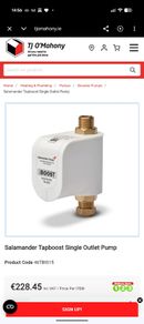Salamander Tapboost Single Outlet Pump (Product Code: 46TBIS15)