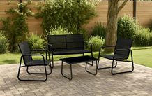 Malibu Retreat Garden Sofa Set 4 Piece Outdoor Patio Furniture with Glass Table FREE DELIVERY