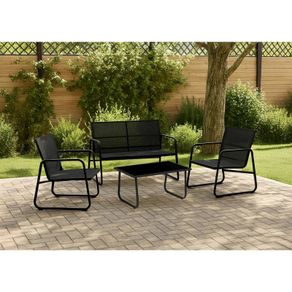 Malibu Retreat Garden Sofa Set 4 Piece Outdoor Patio Furniture with Glass Table FREE DELIVERY