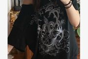 'Embrace Chaos' Spellbinding Tunic Top size 20 + matching earrings available