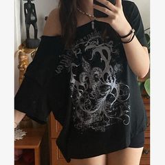 Fabulous Black Top 'Embrace Chaos' size 18 + matching necklaces available