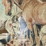 Mid 20th Century English Embroidered Tapestry Fire Screen of Blacksmith Horse and Hound Image 6