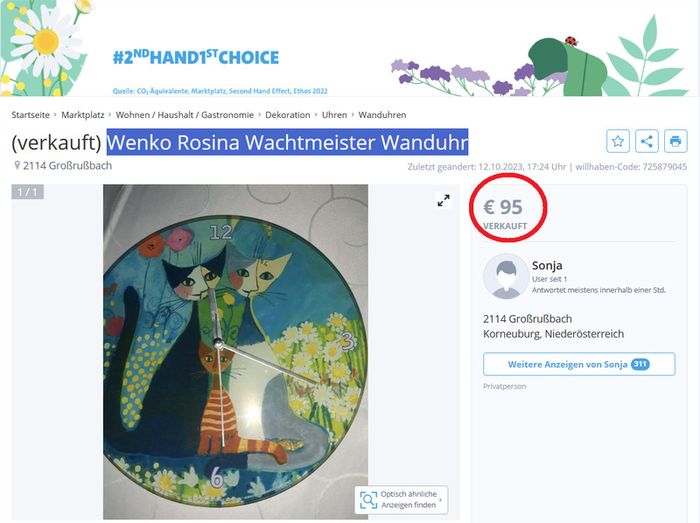 Rosina Wachtmeister Clock
