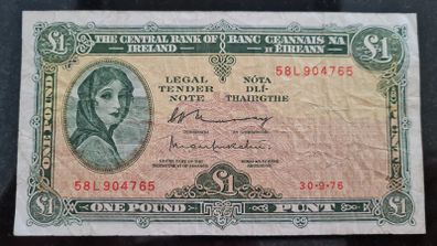 1976 Lady Lavery 1 pound banknote