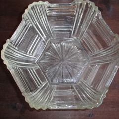 Sowerby Art Deco Hexagonal Glass  Bowl 2593