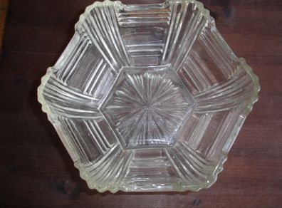Sowerby Art Deco Hexagonal Glass  Bowl 2593
