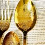 New Gold cutleru 5 pc x 10 sets Dining knife Fork Spoon Dessert spoon Salad fork Image 8