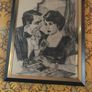 Mid century charcoal on board Image 2