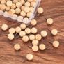 130-Pcs Wooden Push Pins, Natural Wood Thumb Tacks, Round Head Decorative Drawing Pins for Corkboard, Blackboard, Calendar, Maps Image 4