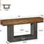 Console Table 63 Inch Long 2 Tier Entrance Table Sofa Table with Storage Farmhouse Wood Behind Coffee Table Image 2