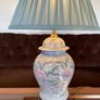 Pretty Oriental Pastel Floral Ginger Jar Lamp Base with Wooden Plinth Base Image 8