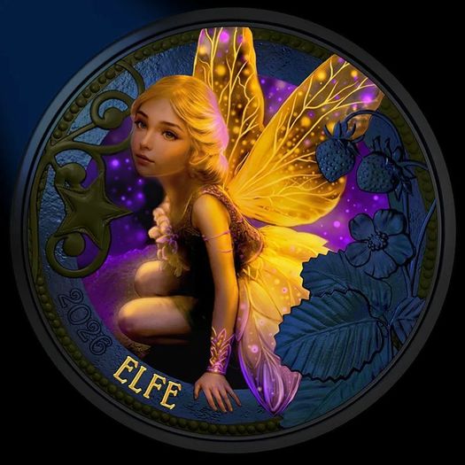 Austria 3 Euro Coin 2026 - The Elf. Magical and Mythical Creatures Series. Uncirculated.