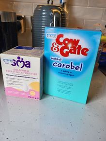 SMA Breast milk fortifier and Cow and Gate Carobel