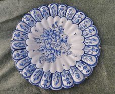 Blue and white wall plate