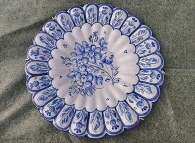 Blue and white wall plate