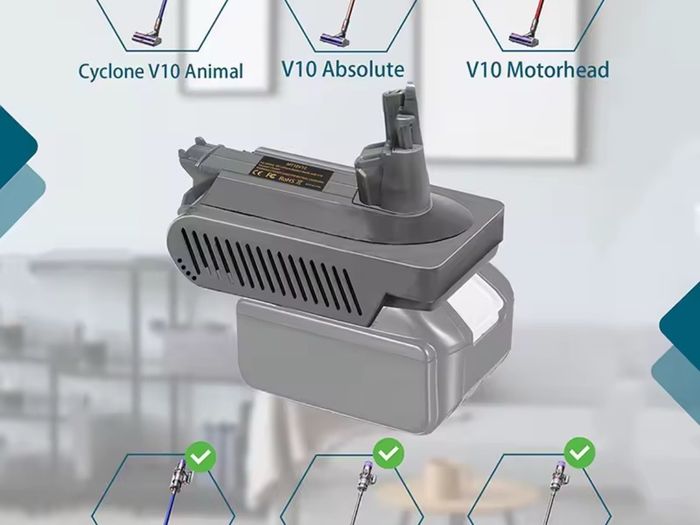Battery Adapter for Dyson V10 for Makita 18V Lithium Battery Converting To for Dyson V10 Animal Cyclonic Vacuum Cleaner