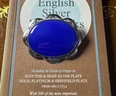 Silver Mounted Chalcedony Brooch