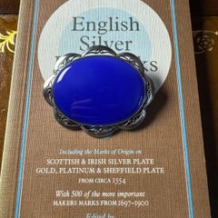 Silver Mounted Chalcedony Brooch