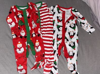 Newborn Christmas babygros