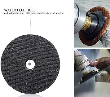 Glass Polish 12721 Heavy Duty Backing Pad with Hook and Loop, Rigid Backer with water feed hole | Thread M14x2 | 75 mm
