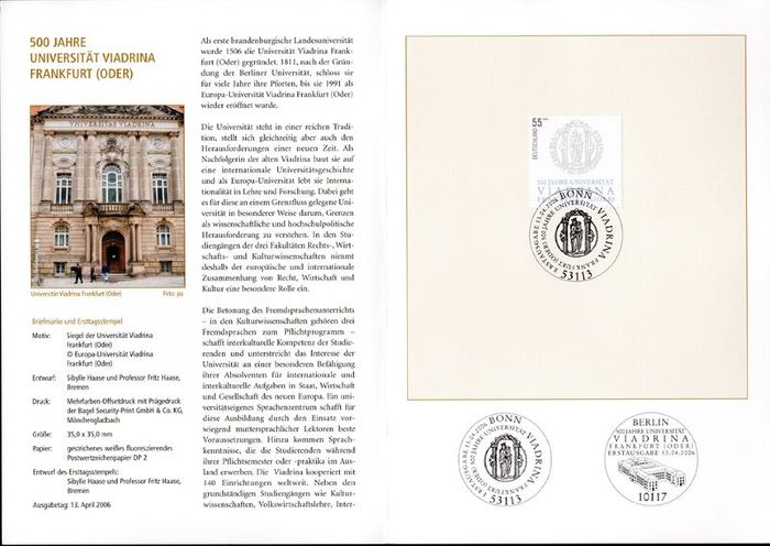 2006 Bundes Republic Deutschland (Germany) Federal Annual Stamp EFT Collection with 50 Images of contents