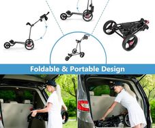 Fast Fold Flat 3 wheel Trolley - Compact size when folded