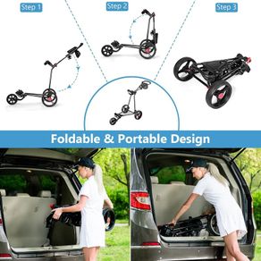 Fast Fold Flat 3 wheel Trolley - Compact size when folded