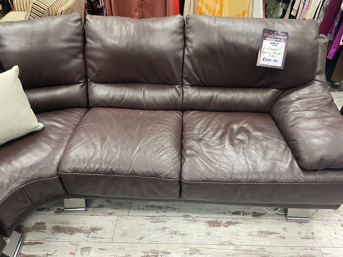 Dark Brown leather Corner Sofa
