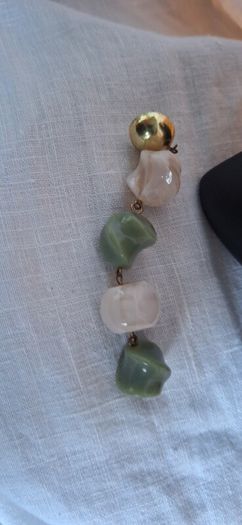 Long Green &  Ivory Statement Earrings