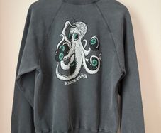 NUDIE JEANS - Knocktopus Sweatshirt Anthracite Size S!