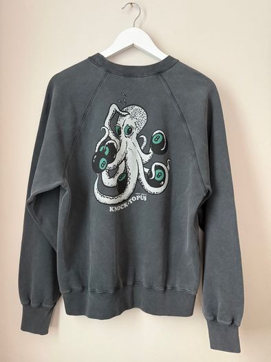 NUDIE JEANS - Knocktopus Sweatshirt Anthracite Size S!