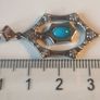 Sterling Silver Art Deco style Turquoise and Zircon Drop Earrings. (Bargain) Image 3