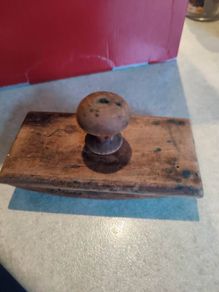 Antique wooden rocker ink blotter Desk top decor Original antique item.