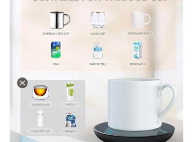 GARMEE Mug / Coffee / Cup Warmer w/ 2 Temperature Settings for Desk - Cocoa, Coffee, Tea, Milk, Hot Drinks