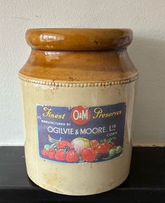 Vintage Ogilvie and Moore Stoneware Jar
