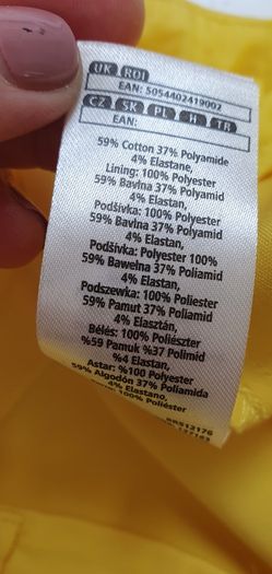 F&F sunny yellow capri style pants with ankle zips Sz 12UK(Fit 12-14UK) - Bnwot