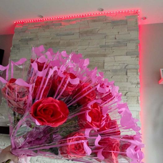 Rose Led Glow For Valentine's 50cm Red