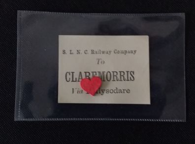 Vintage Irish Railway Luggage Label - Sligo , Leitrim and Northern Counties Railway Company