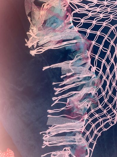 Pink tasseled hammock