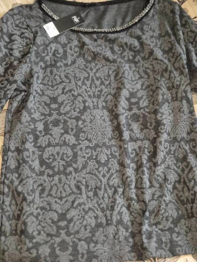 F&F Jacquard Grey Top , NEW With Tags , UK 16 / EU 44