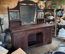 Solid wood dresser with mirror