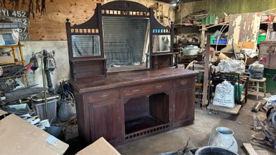 Solid wood dresser with mirror
