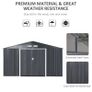 MASSIVE SALE 13x11FT Garden Roofed Metal Storage Shed Tool Box with Foundation Ventilation & Doors, Grey Image 7